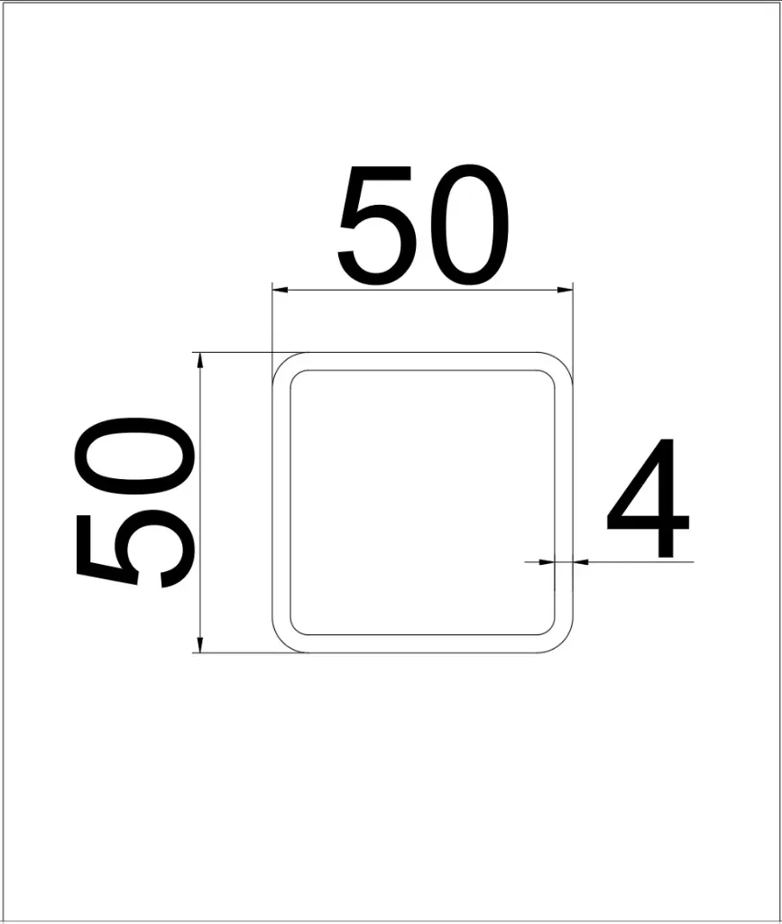 50 x 50 x 4mm SHS PTD x 8m