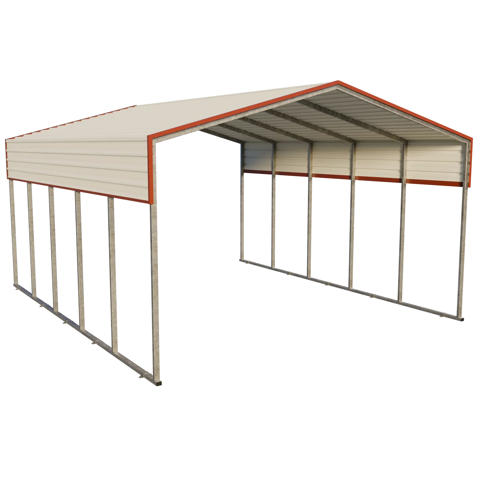 Double Caravan Shelter 7.4m - 5.9m wide x 7.4m long x 3.1m sides - (3.9m apex) - Wind Region C