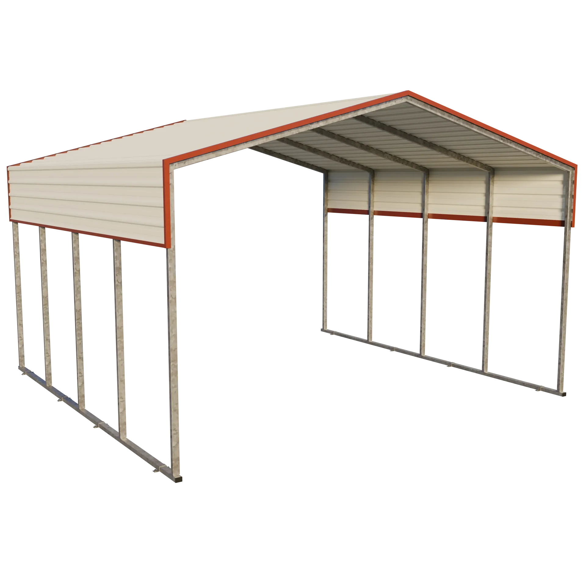 Double Car Shelter Extra High - 5.9m wide x 6m long x 3.1m sides - (3.9m apex) - Wind Region A
